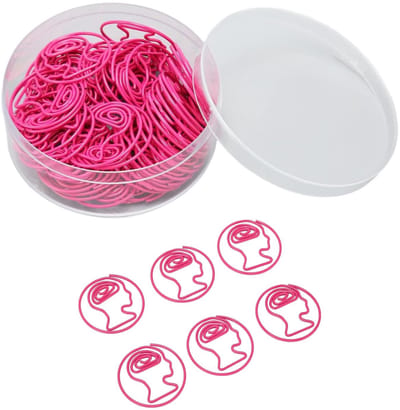 Dailygoods- Paperclips 50 Stuks - Roze Hersenvormige Paperclips - Bladwijzers - Kantoorbenodigdheden - Opbergdoos - Licht en Draagbaar - Kantooraccessoires