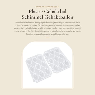 Dailygoods- Gehaktbal Schimmel 9 Grids - Gevulde Vleesballen Maker - Eenvoudig Gereedschap - Keuken Gadget - Tijd Besparend - Makkelijk te Maken - Gehaktballenmaker