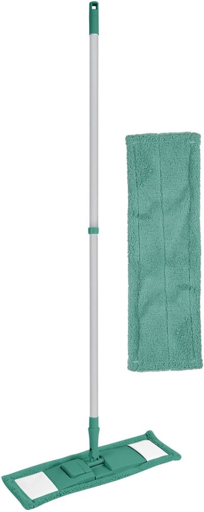 Urban Living vloerwisser microvezel dweil - met steel - verstelbaar - vloertrekker - groen - met 2x dweilen