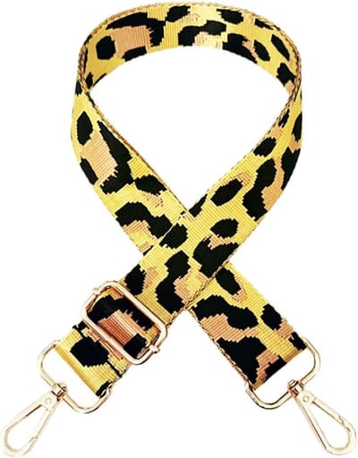 Verstelbare Schouderband met Kleurrijk Luipaardpatroon, 3.8 cm Breed, Ideaal voor DIY Tassen, Stevige Carabiner Haak, Lengte 80-130 cm, Perfect voor Mode en Accessoires