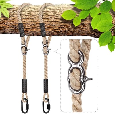 Hangende riem voor buiten hangmat schommel - 2 stuks, verstelbare polyester koorden - tot 1000 lbs belastbaar - gebroken wit