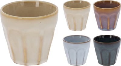 Excellent Houseware Keine luxe gekleurde porseleinen koffiekopjes - set 4x stuks - 90 ml - Espresso bekers