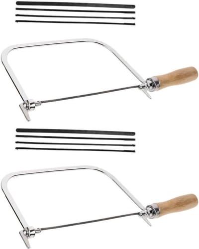 U-vormige Handzaag - Decoupeerzaag Miniatuur - Gedetailleerd Houtbewerken - Ergonomisch Houten Handvat - 305 cm - Multicolor
