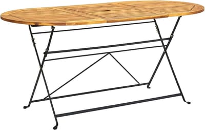 Tuintafel Massief Hout - Buiten Eettafel - Buiten Dineren - Inklapbaar Ruimtebesparend - 160x85x74 cm - Natuurlijk