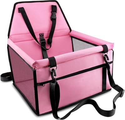 Honden autostoel - Reismand hond - Veilig reizen - Waterdichte Oxford stof - 40x30x25 cm - Roze