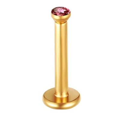 Goud Met Steen - Tragus / Helix / Labret Piercing