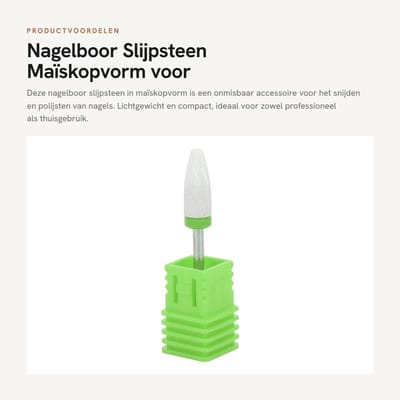 Dailygoods - Nagelboor Slijpsteen Maïskopvorm voor Elektrische Slijpmachine