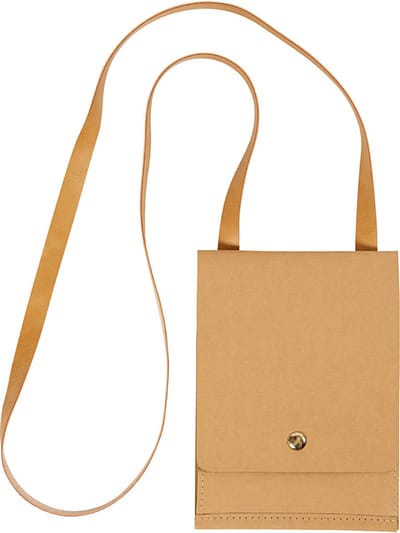 Faux Leather Schoudertas, H: 18 cm, L: 13 cm, 350 gr, lichtbruin, 1 stuk