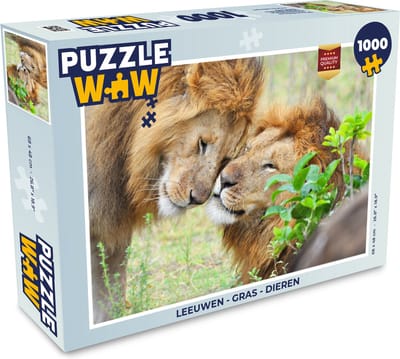 Puzzel Leeuwen - Gras - Dieren - Legpuzzel - Puzzel 1000 stukjes volwassenen