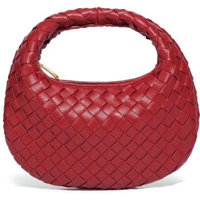 Handgedragen Geweven Tas, Trendy Ketting, Schoudertas Crossbodytas, Frisse en Veelzijdige Handtas brown