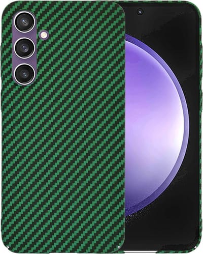 Hoesje geschikt voor Samsung Galaxy S23 FE - Techsuit Carbonite FiberShell Carbon Back Cover - Groen