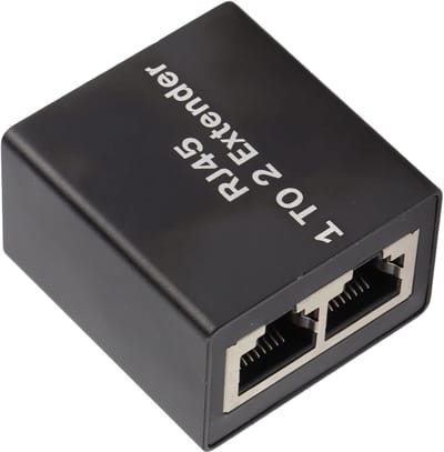 Ethernet Splitter - Netwerk Connector - Twee Apparaten - Vergulde Naaldkern - 5 x 4 x 3 cm