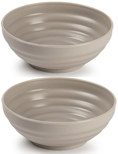 Plasticforte Kommetjes / schaaltjes - 8x - dessert en ontbijt - kunststof - D13x5 cm - taupe beige