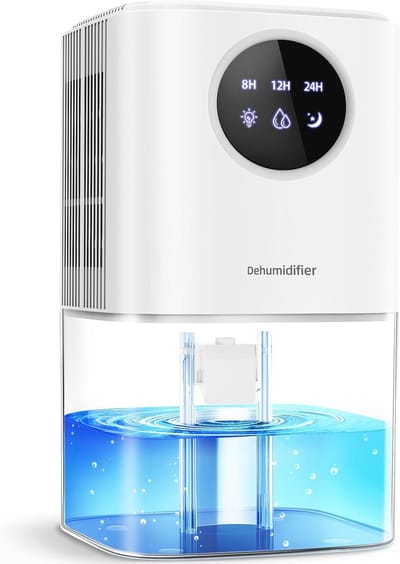 Draagbare Stille Elektrische Ontvochtiger met 7 Kleuren LED Licht en Timer - Ideaal voor Badkamer, Kelder en Slaapkamer - 1700ml Capaciteit