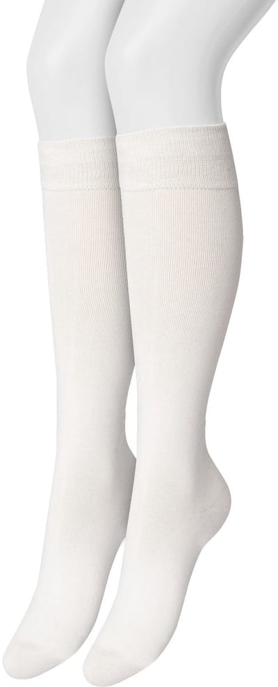 Bonnie Doon Dames Kniekousen Off White maat 35/38 - 2 paar - Knie Kousen - 2-pack - Multipack - Uitstekend draagcomfort - Cotton Knee High - Zakt niet af - Effen - OEKO-TEX - Crème - Ecru - Gebroken Wit - Off White - OL834302.110