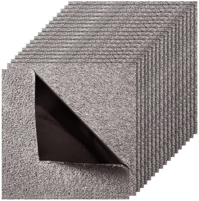 Rolu Tapijttegels – Tapijttegels 45 x 45 CM – 10 Zelfklevende Tegels - 2,09 m² - 12 mm – Geluiddempend & Isolerend - Donkerbruin