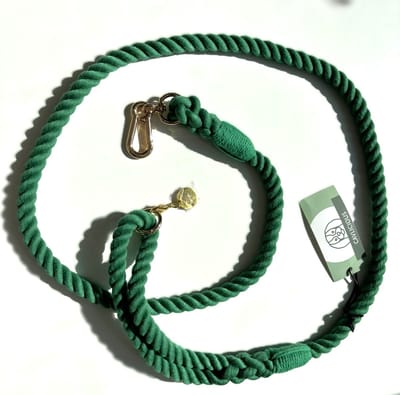 Cavlicious® - honden leiband - hondenriem - zacht katoen - 1.50m - groen