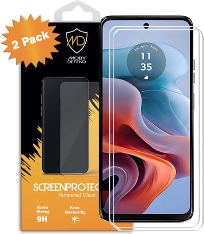 2-Pack MobyDefend Screenprotectors - Geschikt voor Motorola Moto G34 - Case-Friendly Screensaver - Gehard Glas
