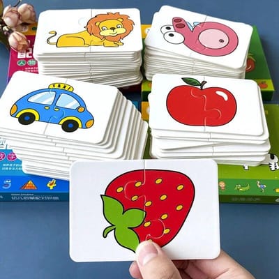 32 Stuks Verlichting Kaart Matching Puzzel Vroeg Onderwijs Cartoon Patroon Cognitief Jongens Plus Meisjes Speelgoed red