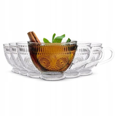 Altom Design Daisy Glazen Mokken 430ml - Set van 6