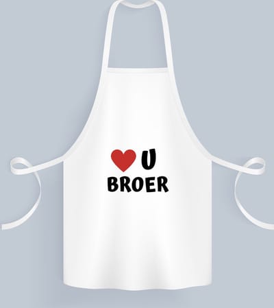 Akyol - love u broer Keukenschort - Broer - de liefste broer - verjaardag - cadeautje voor broer - broer artikelen - kado - geschenk - 82 bij 71 cm