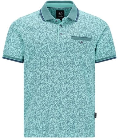 Hajo - Heren Poloshirt – Stay Fresh – Smaragd Groen – Floral Print - Maat S