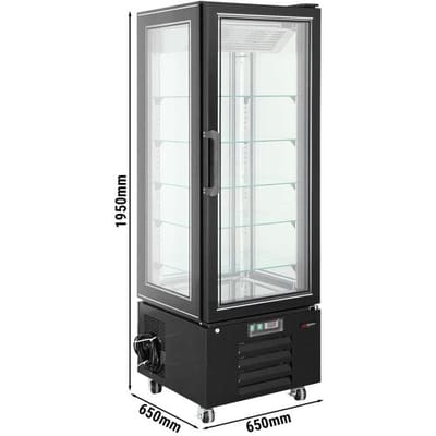 GGM Gastro Panoramavitrine - 340 Liter - 5 Ablagen - Schwarz