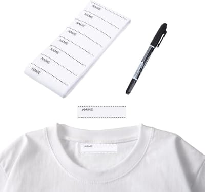 Naambordjes Kleding - Naamstickers Textiel - Kinderen Markeren - Strijken Zonder Naaien - 200 Stuks - Wit