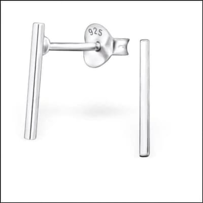 Aramat Jewels | Oorbellen | Geometrische Zilveren Oorbellen | 13x1mm | |10mm | Zilver | Kinderen, Volwassenen | Verkleurd niet