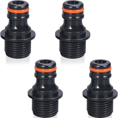 JHUBERS- Slangverbinder 4 Stuks - Tuinslangkoppeling - Waterkraan Aansluiting 1/2 Inch - Adapter - Antislip - Duurzaam Kunststof