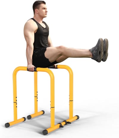 Ploutos® Dip Bars - Dip Station - Dip Bars Hoog - Geel - 105cm x 63cm x 89cm