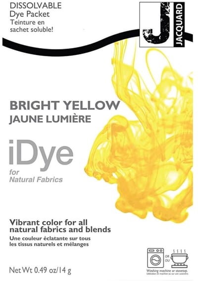 iDye Textielverf Bright Yellow - Kledingverf - Stoffenverf - Voor Katoen Zijde Linnen en Rayon - 14 gram