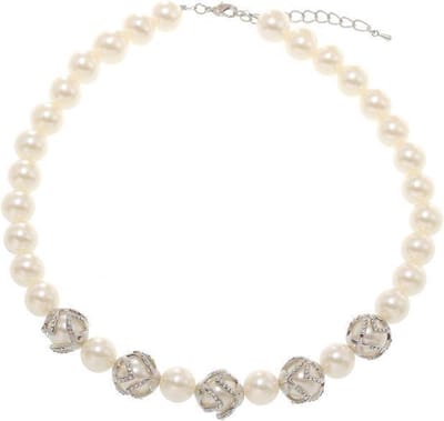 Behave - Parelketting - Met Steentjes - Zilverkleur - Elegante Look