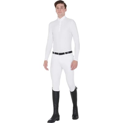 Technische paardrijpoloshirt met lange mouwen Equestro