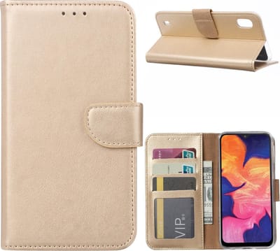 Samsung Galaxy M10 Hoesje Goud met Pasjeshouder