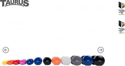 Taurus Vinyl Halter - 6kg – Oranje – per stuk – dumbbell – dumbell - halter – earobics – earobic – pumptraining