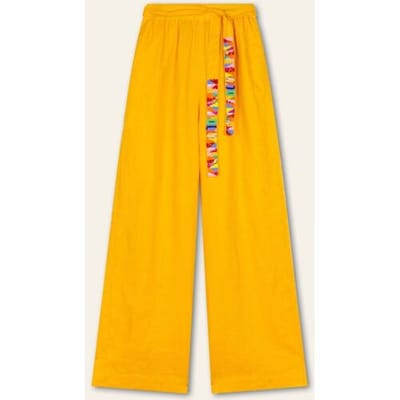 Oilily Please Linnen Broek- maat34 Cyber Geel