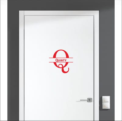 Deursticker Met Naam -  Quinty - Rood