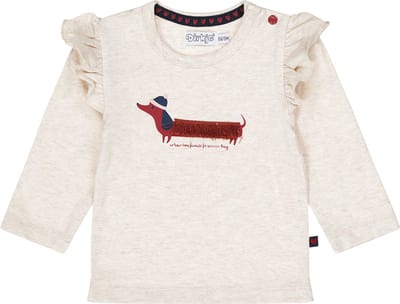 Dirkje - Meisjes shirt - Beige melee - Maat 56