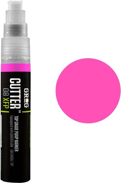 Grog Cutter 08 XFP - Verfstift - Beitelpunt van 8 mm - hooggepigmenteerde verf op alcoholbasis - Neon Fuchsia