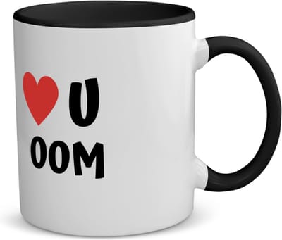 Akyol - love u oom koffiemok - theemok - zwart - Oom - de liefste oom - verjaardag - cadeautje voor oom - oom artikelen - kado - geschenk - 350 ML inhoud