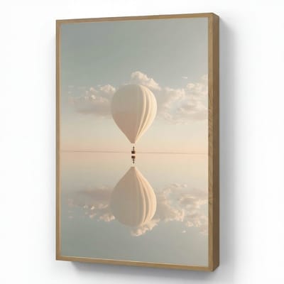 Wandlamp 60x90 cm - Oplaadbaar - Luchtballon - Wolken - Water - Blauw - Wandlampen binnen woonkamer - Slaapkamer lamp - Decoratieve nachtlamp - Vloerlamp draadloos