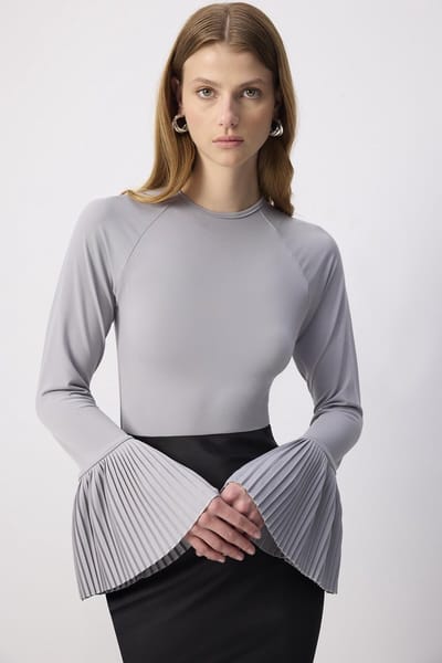 Touché Privé - Bodysuit met geplooide manchetten - Grijs - Dames
