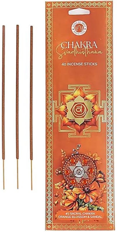 Wierook Svadhisthana chakra oranjebloesem & sandelhout – 40 stokjes