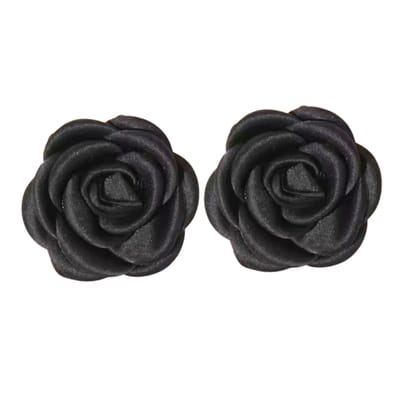 Slipper clips -zwarte bloem- 7 cm- slipper- ballerina -versiering- Charme Bijoux