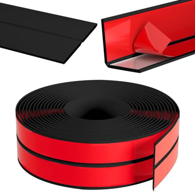 Waterdichte Zelfklevende Plinten voor Keuken en Muren, Flexibele Eindstrip - Zwart, 4m, 20mm x 20mm, Ideaal voor Afwerking en Bescherming