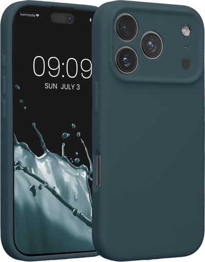 kwmobile telefoonhoesje geschikt voor Apple iPhone 17 Pro - TPU backcover met siliconen coating - Smartphone case in leisteen