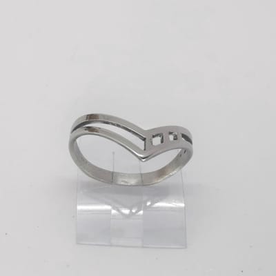 RVS - elegant - ring - maat 17 - Elegant - V model.