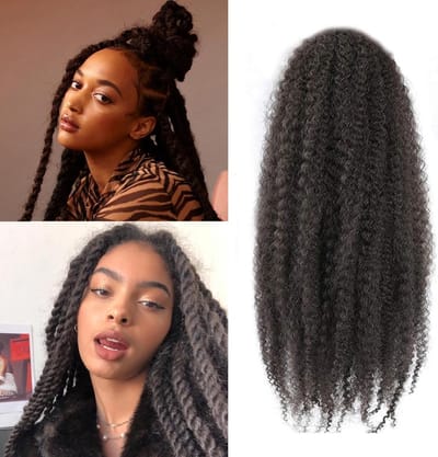 Kroes Krullend Marley Twist Vlechthaar Synthetisch voor Crochet Braids 12 Inch, 6 Packs