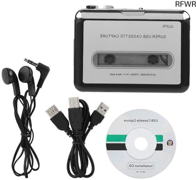 RFWR® Draagbare USB Cassettespeler en Converter naar MP3